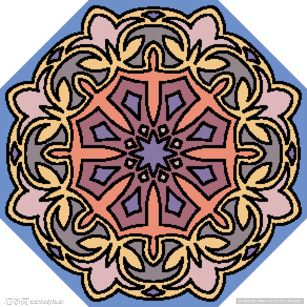 古典少数民族花纹底纹矢量