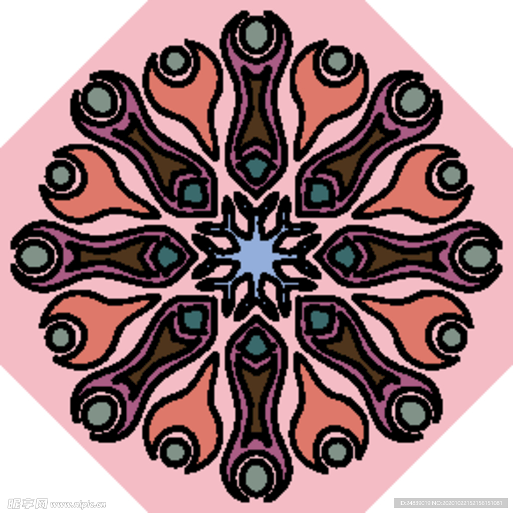 古典少数民族花纹底纹矢量