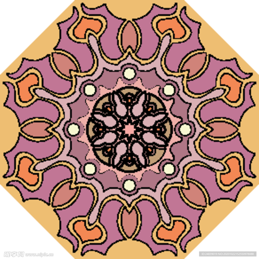 古典少数民族花纹底纹矢量