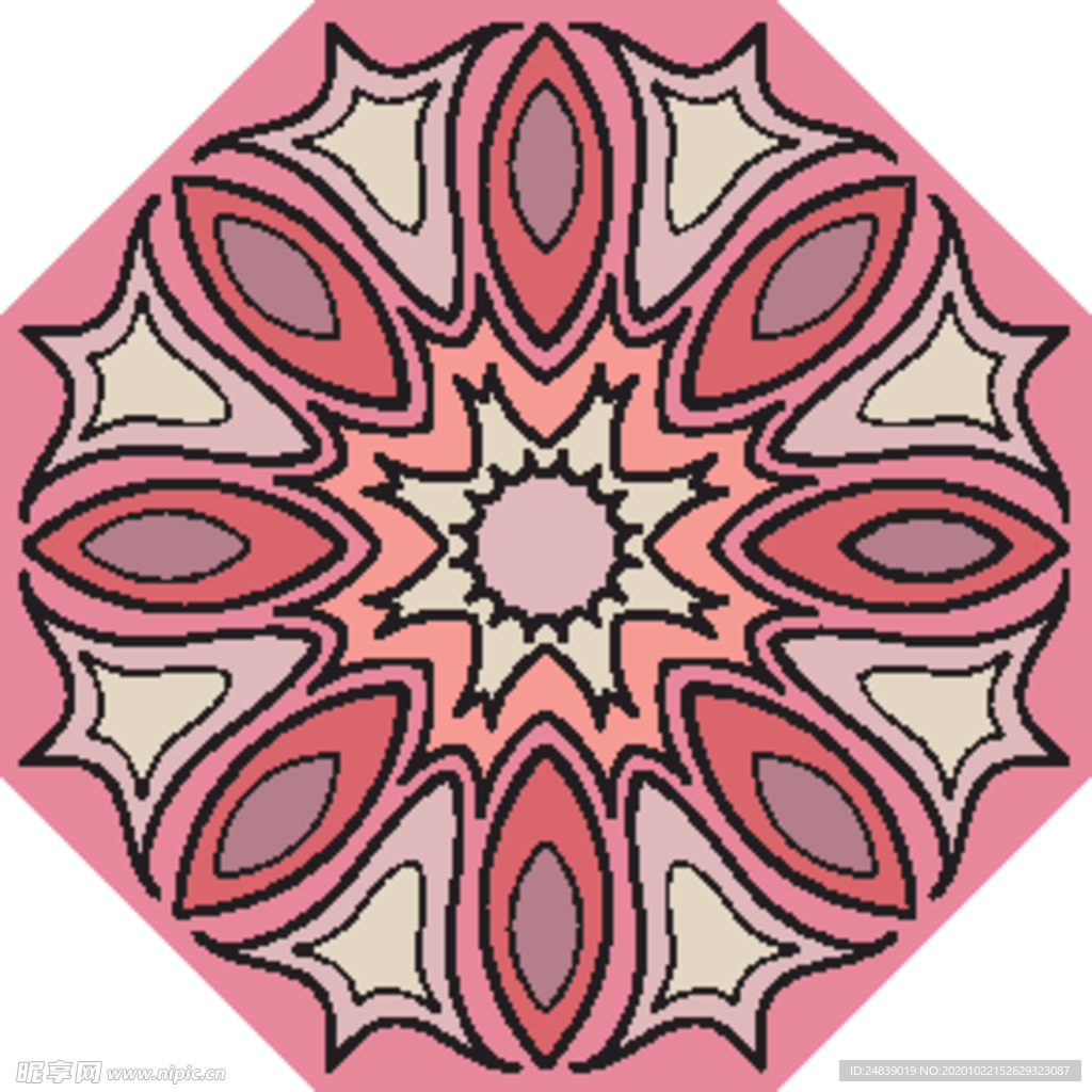 古典少数民族花纹底纹矢量