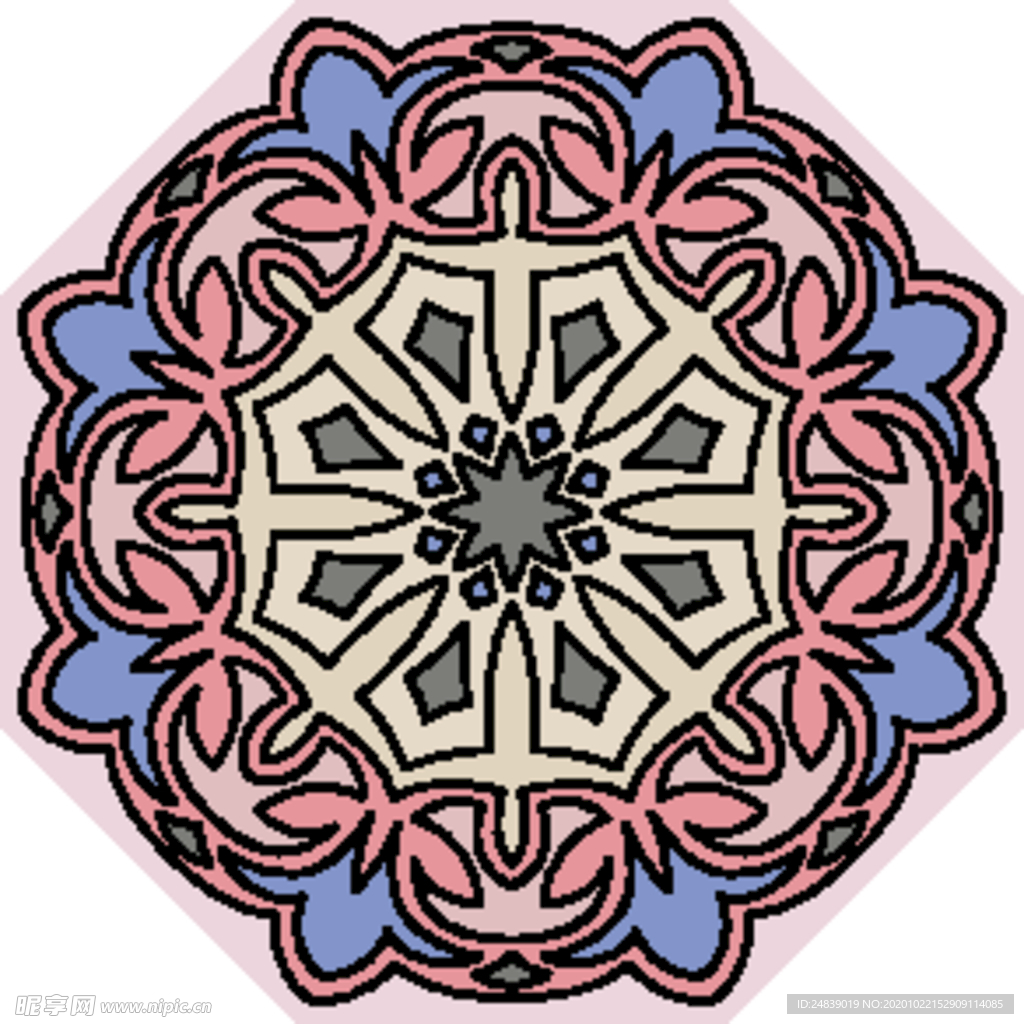 古典少数民族花纹底纹矢量