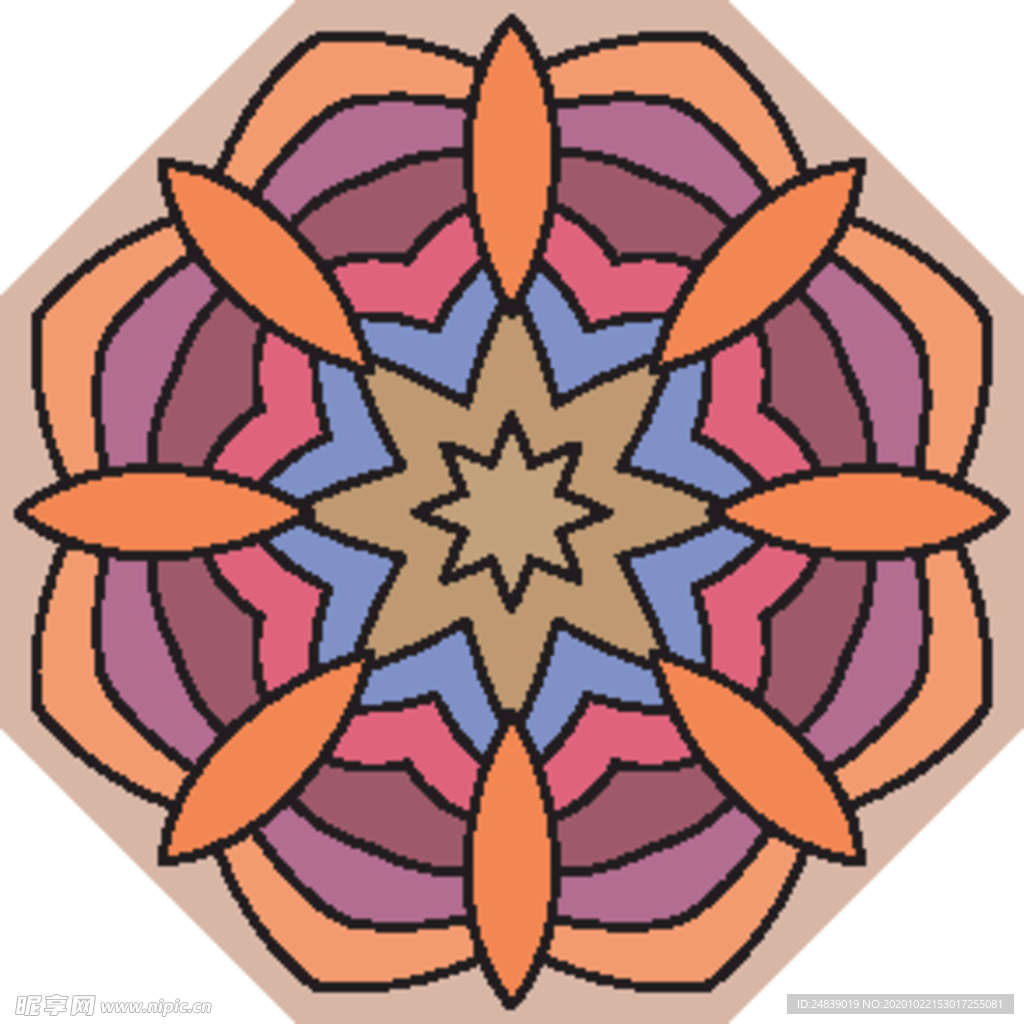 古典少数民族花纹底纹矢量