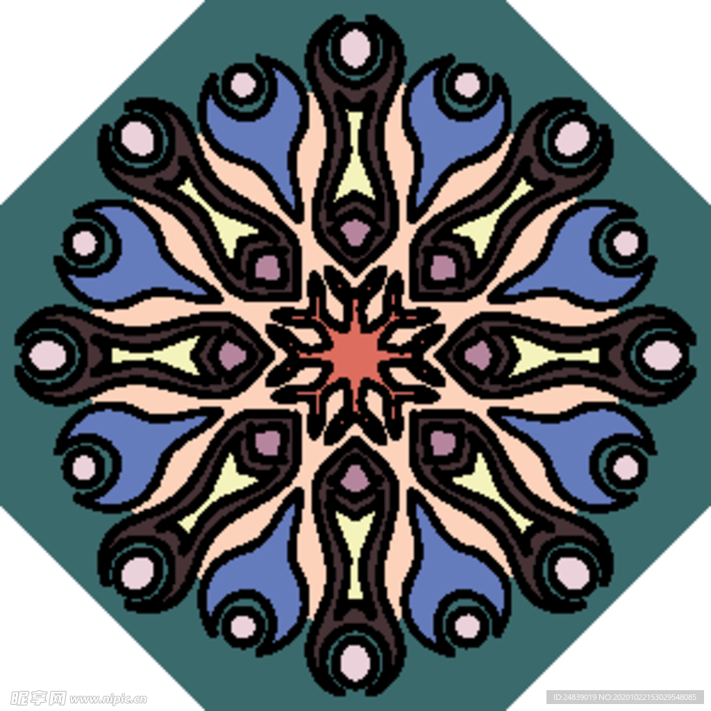 古典少数民族花纹底纹矢量