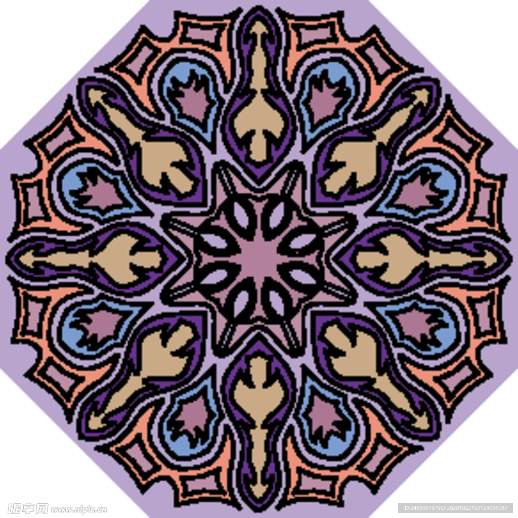 古典少数民族花纹底纹矢量