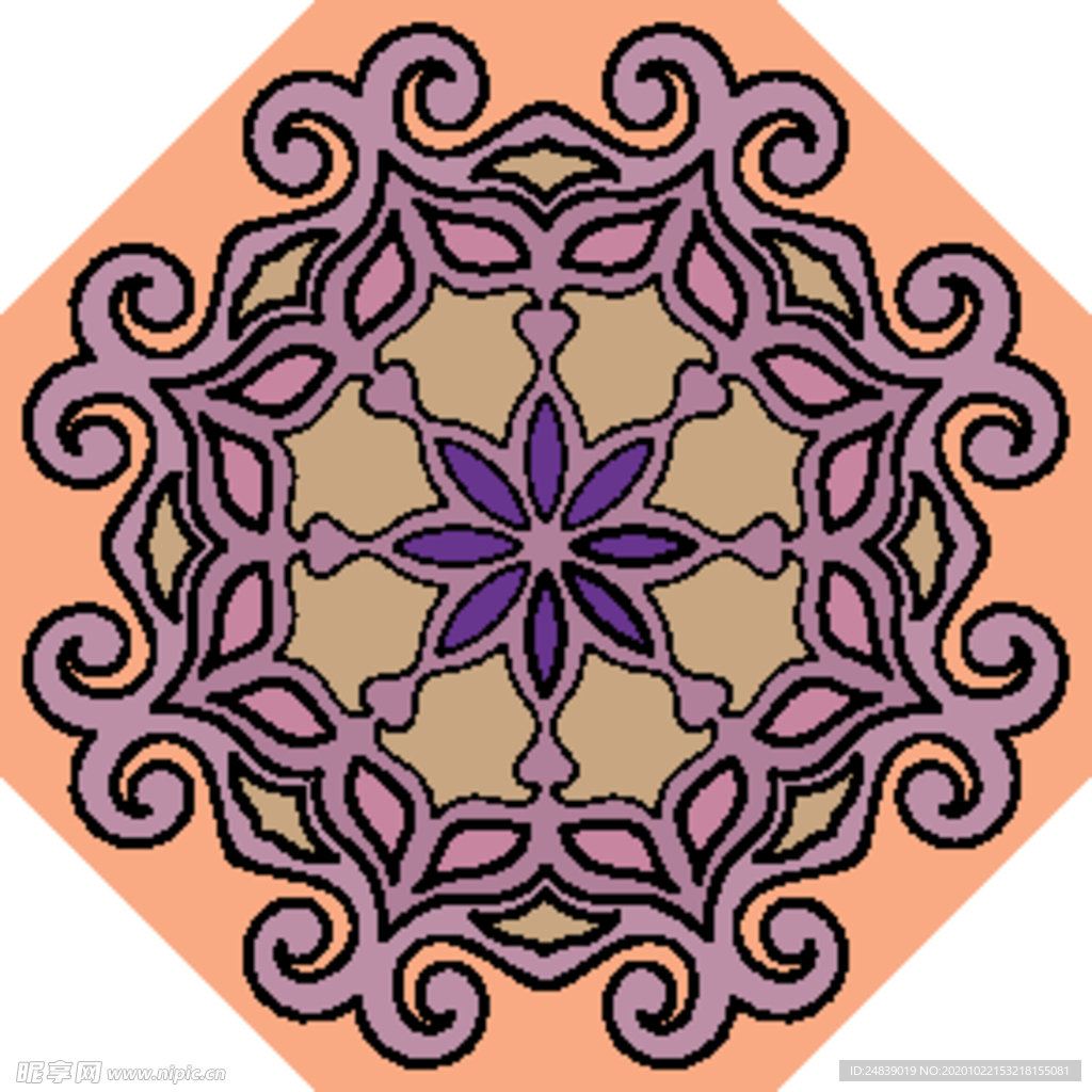 古典少数民族花纹底纹矢量