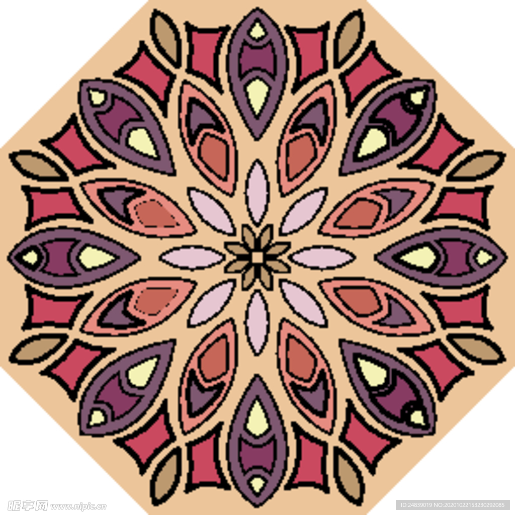 古典少数民族花纹底纹矢量