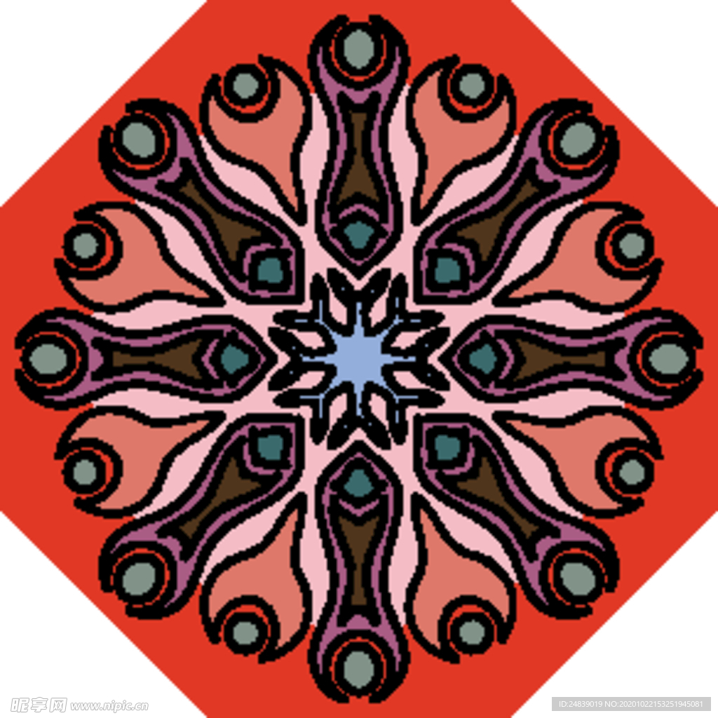 古典少数民族花纹底纹矢量