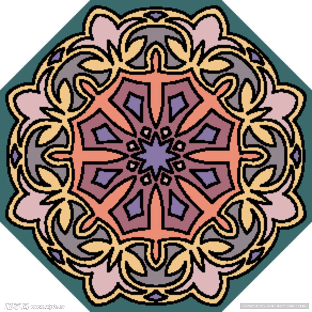 古典少数民族花纹底纹矢量