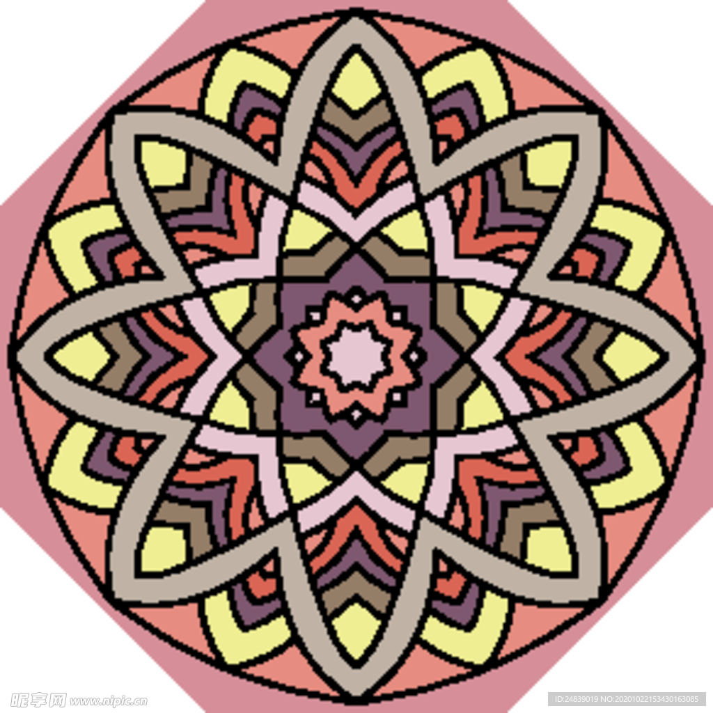 古典少数民族花纹底纹矢量