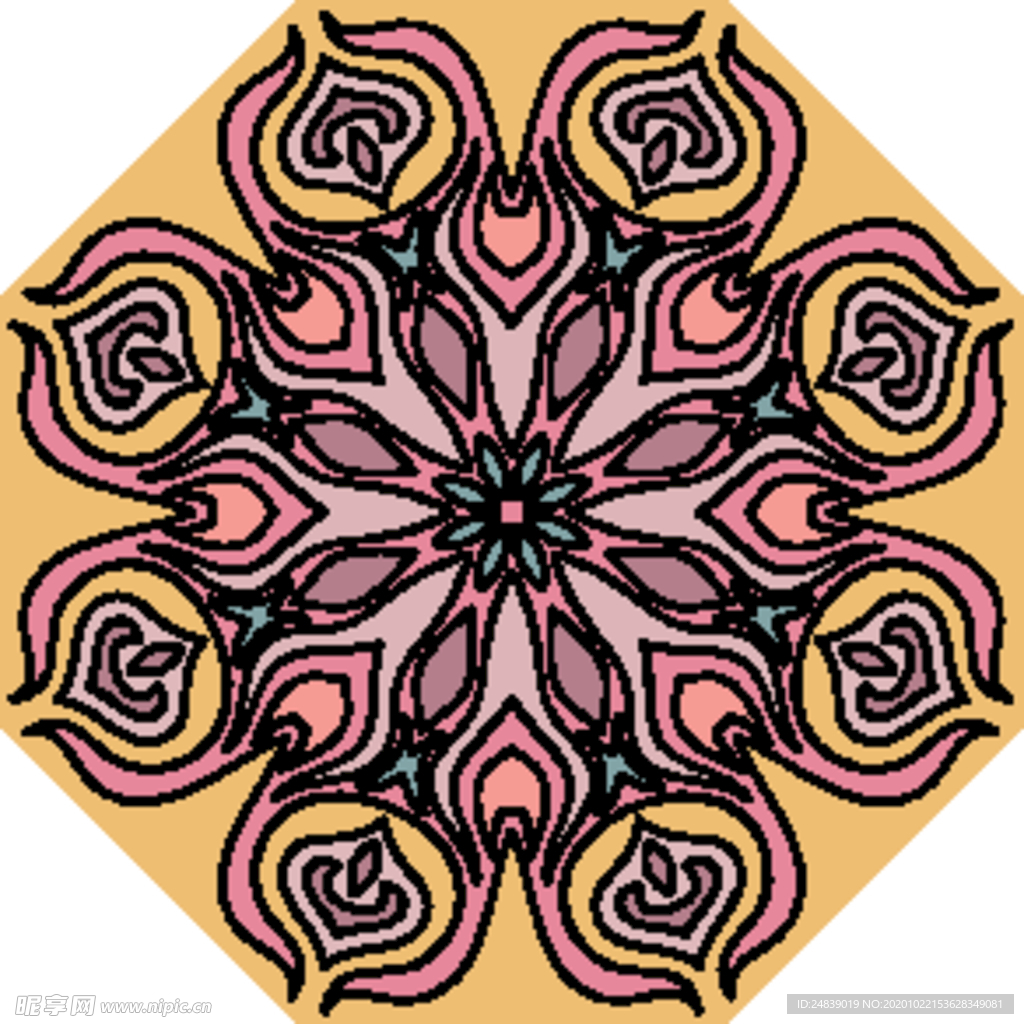 古典少数民族花纹底纹矢量