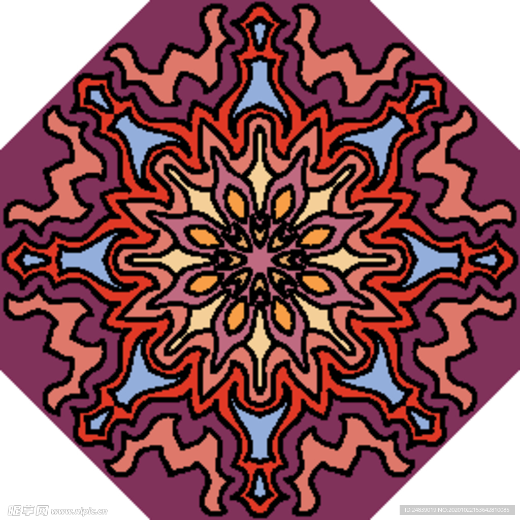 古典少数民族花纹底纹矢量