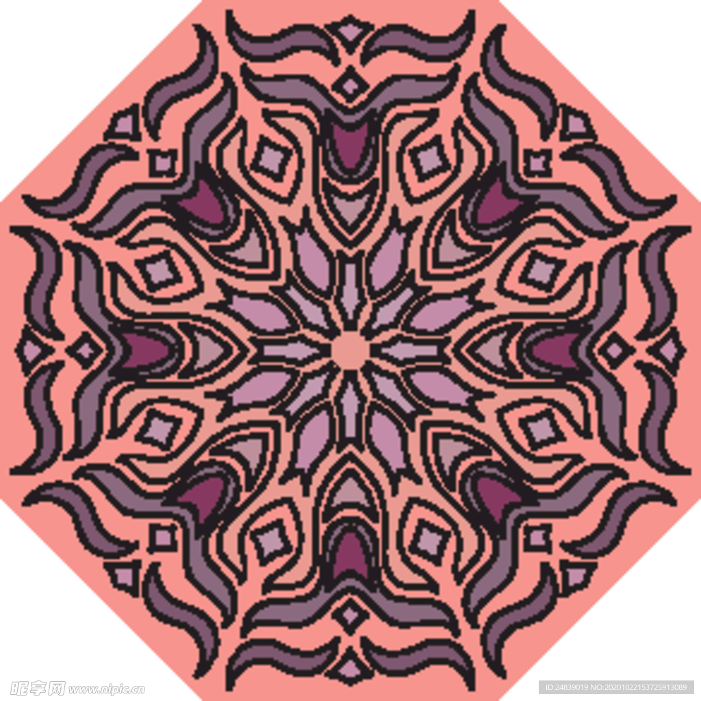 古典少数民族花纹底纹矢量