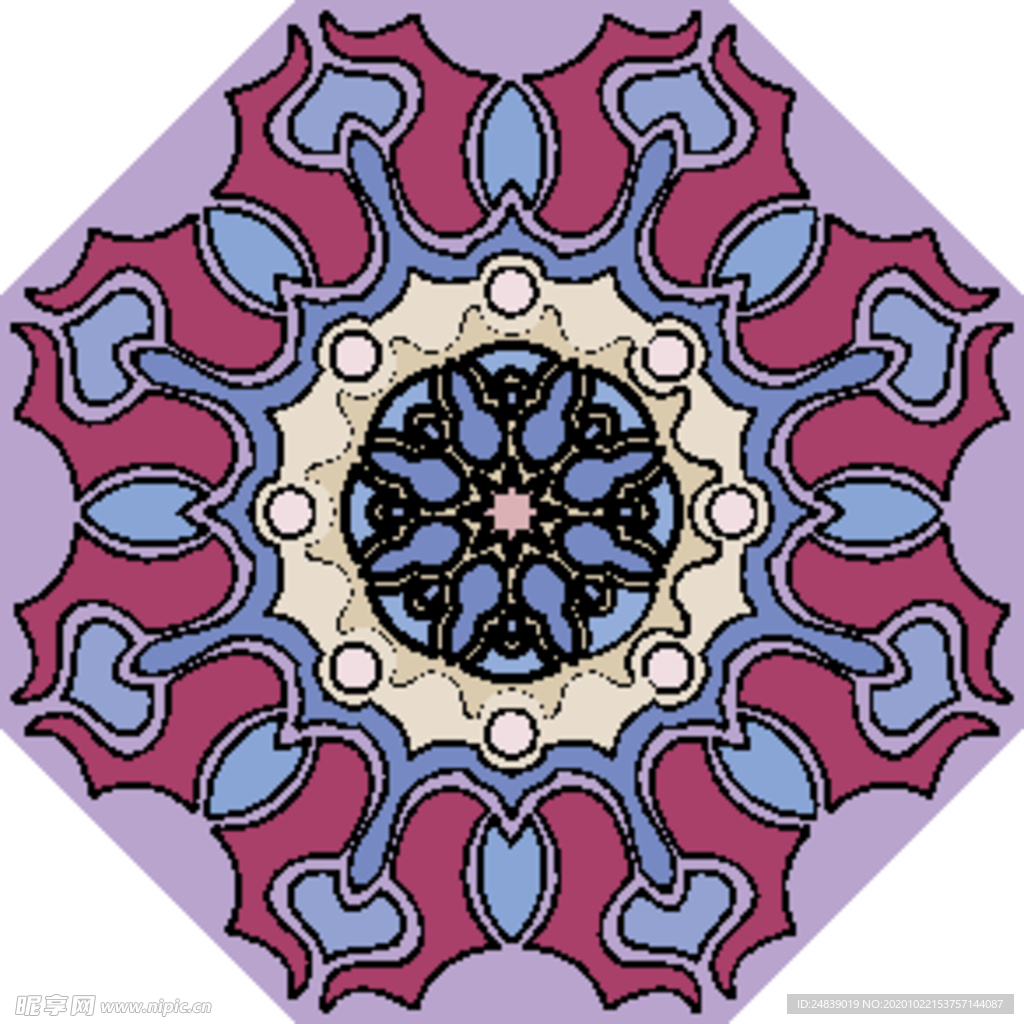 古典少数民族花纹底纹矢量