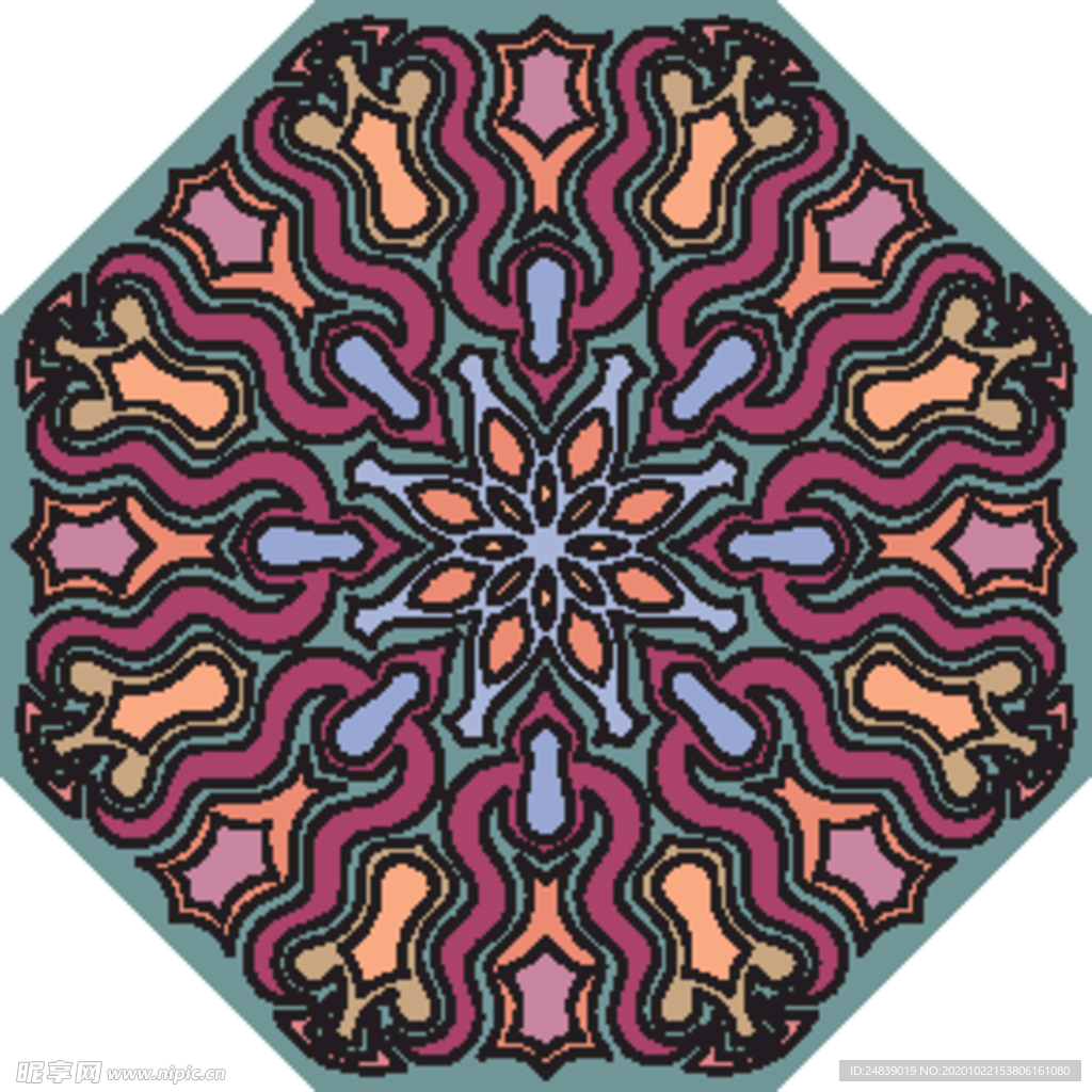 古典少数民族花纹底纹矢量