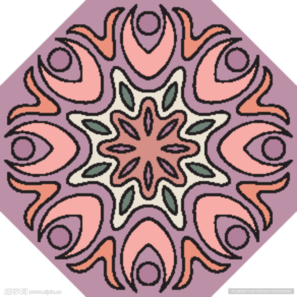 古典少数民族花纹底纹矢量