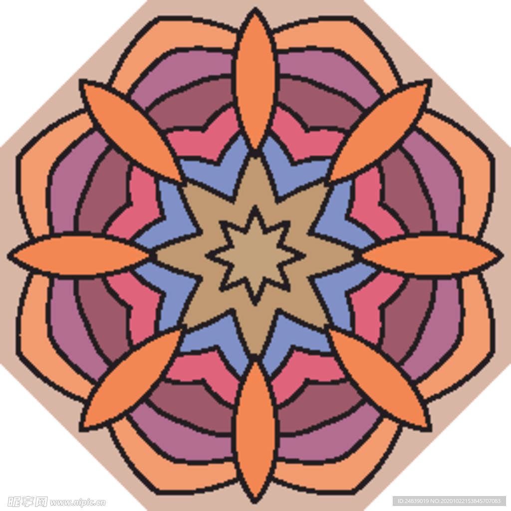 古典少数民族花纹底纹矢量