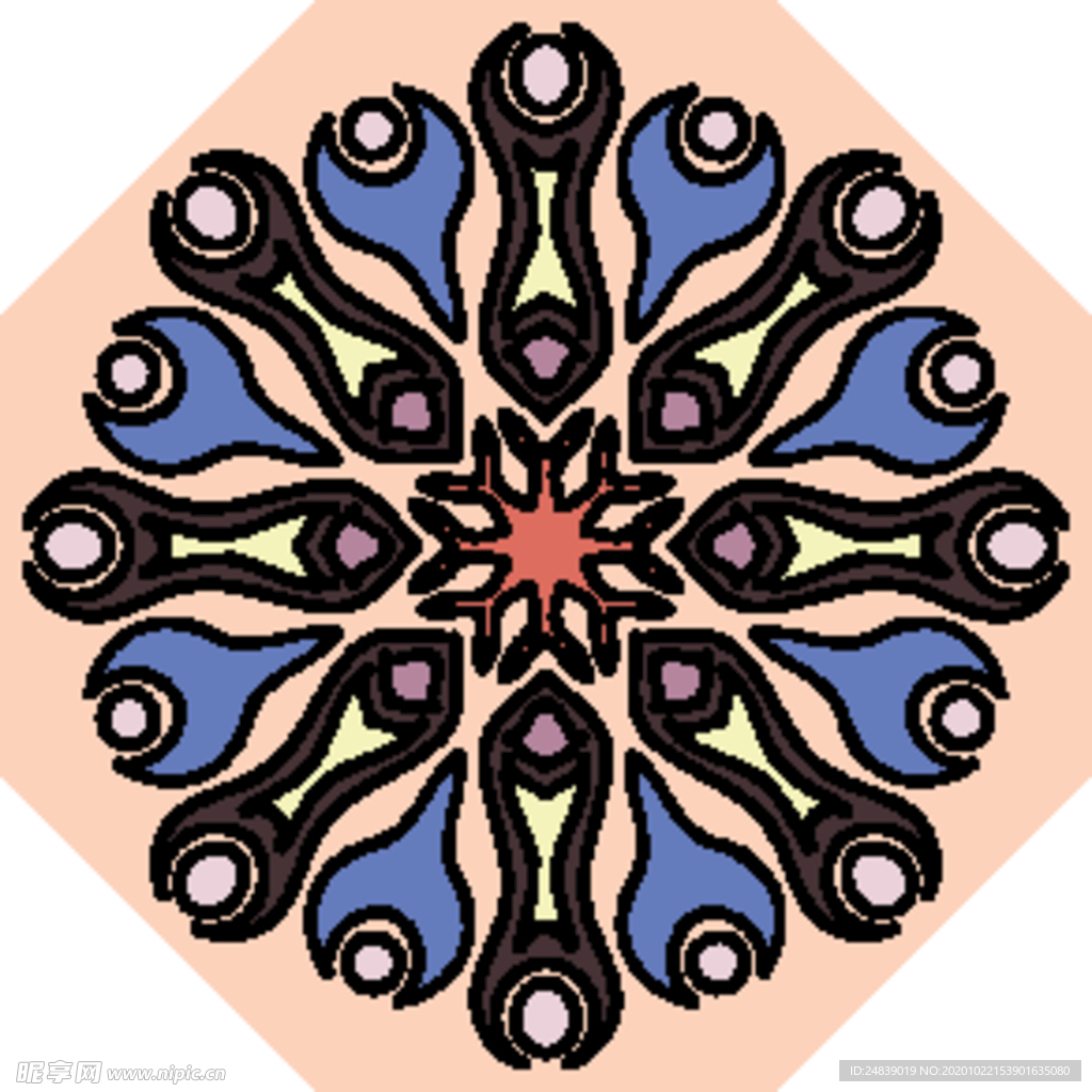 古典少数民族花纹底纹矢量