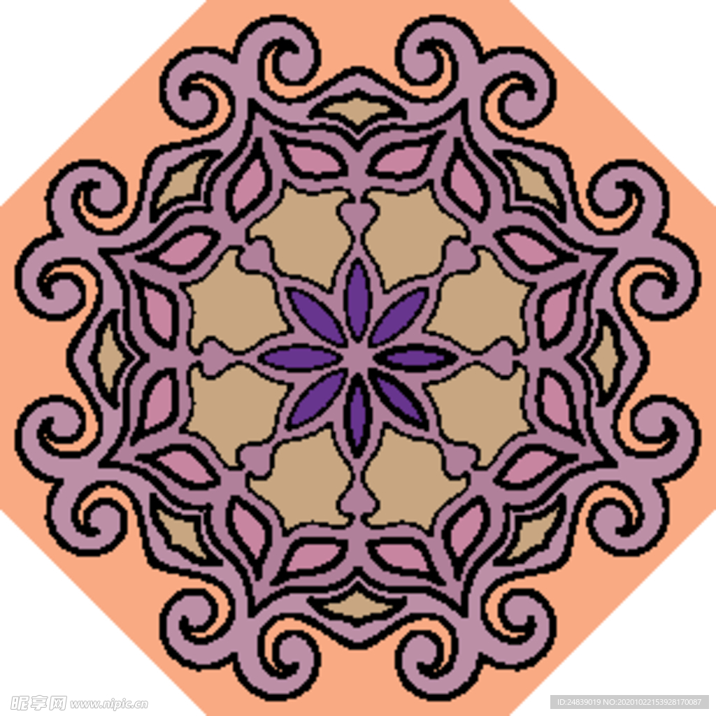 古典少数民族花纹底纹矢量