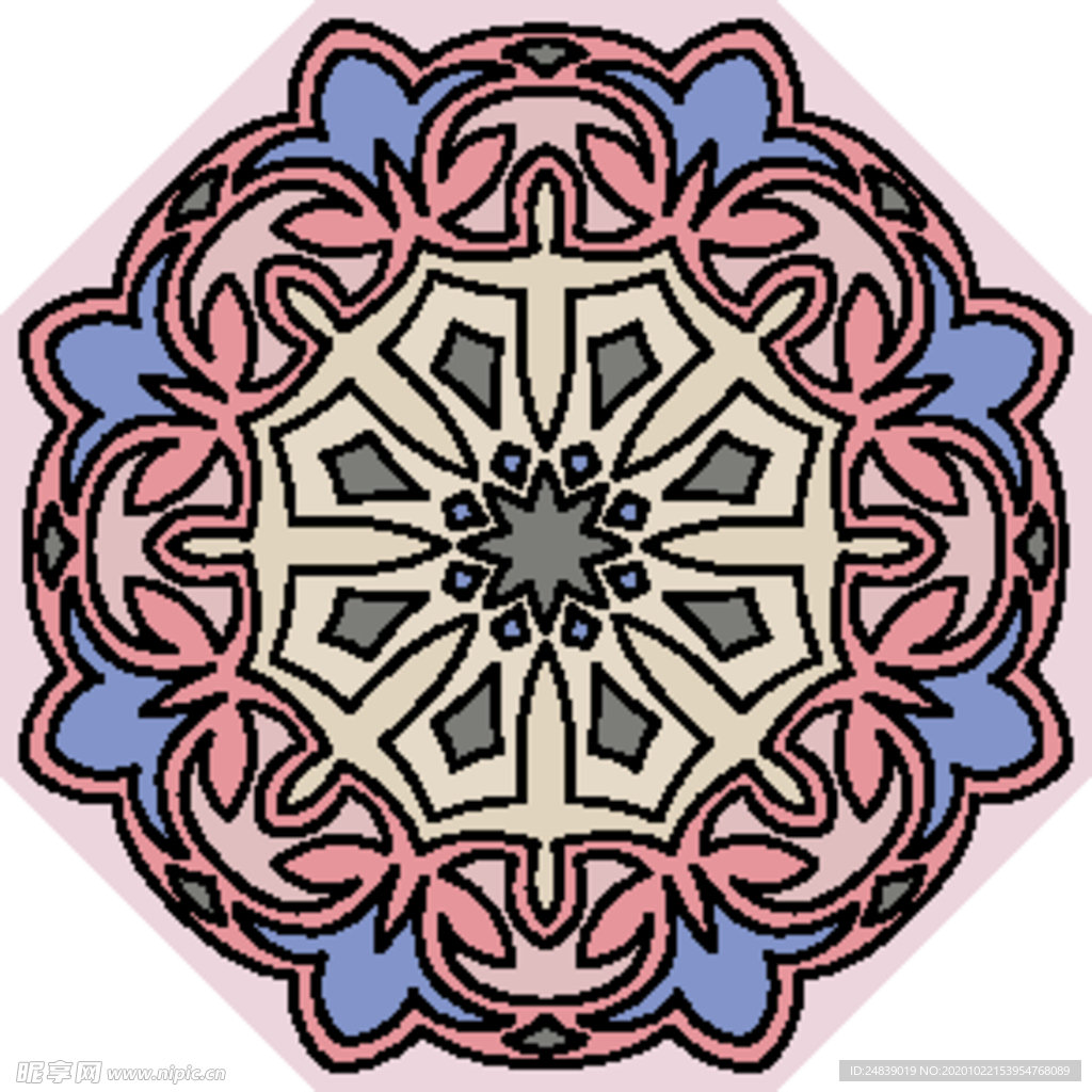 古典少数民族花纹底纹矢量