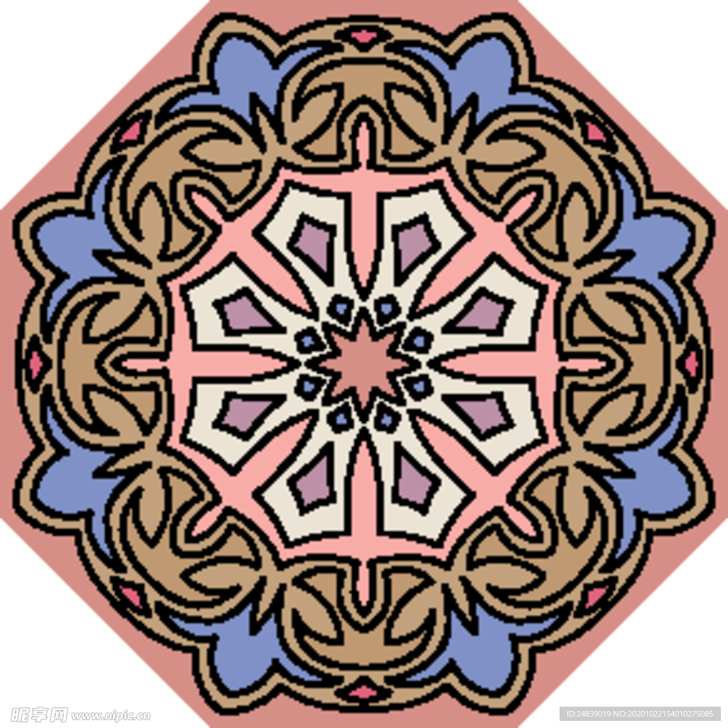 古典少数民族花纹底纹矢量