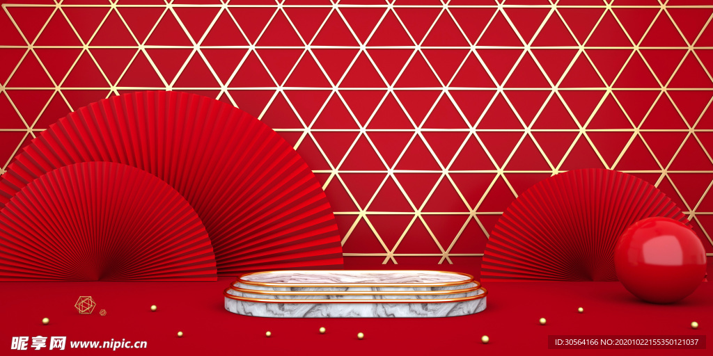 红色舞台立体效果背景海报素材