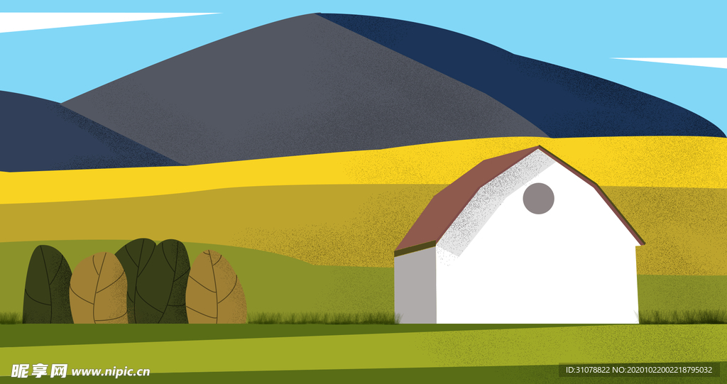 创意风景卡通插画