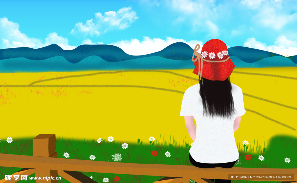 创意风景卡通插画