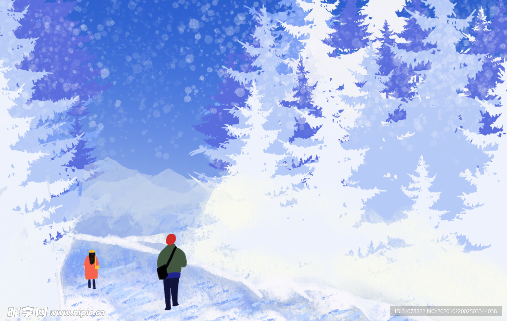 创意风景卡通插画