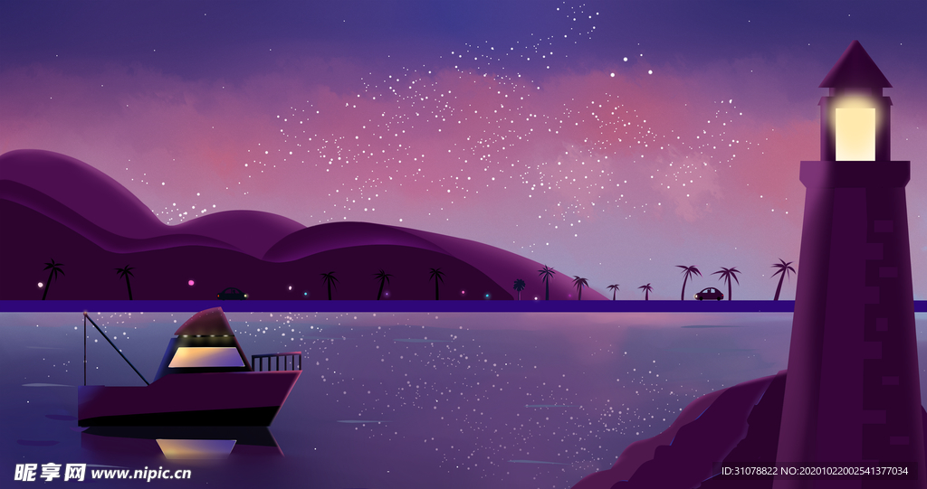 创意风景卡通插画