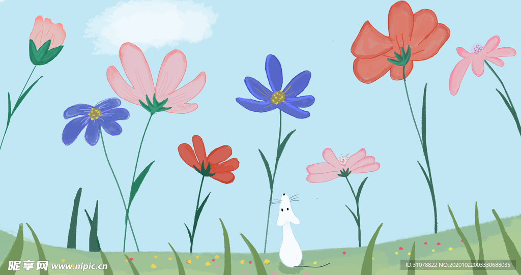 创意风景卡通插画