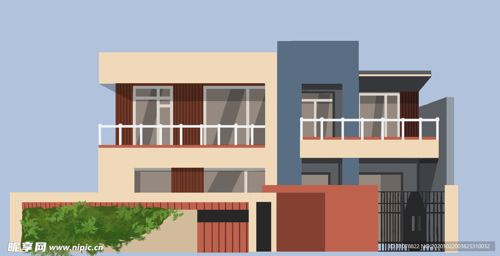 创意风景卡通插画