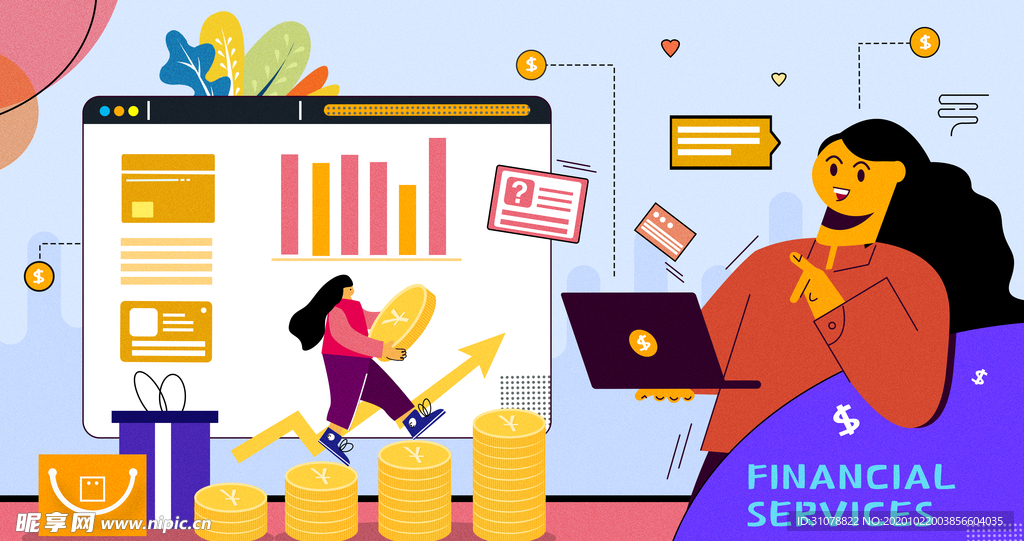 人物生活场景卡通插画