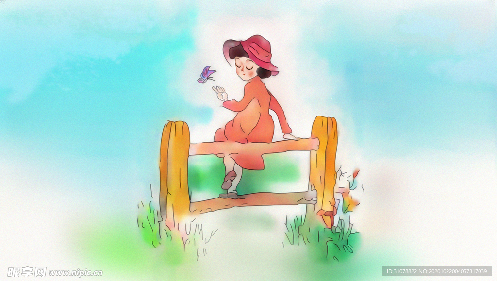 创意风景卡通插画