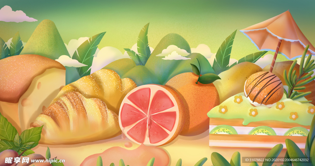 创意风景卡通插画