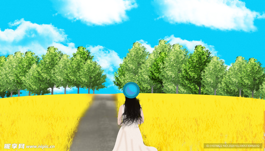 唯美风景创意插画