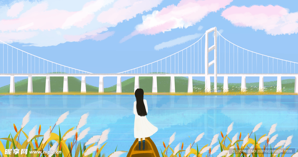 唯美风景创意插画