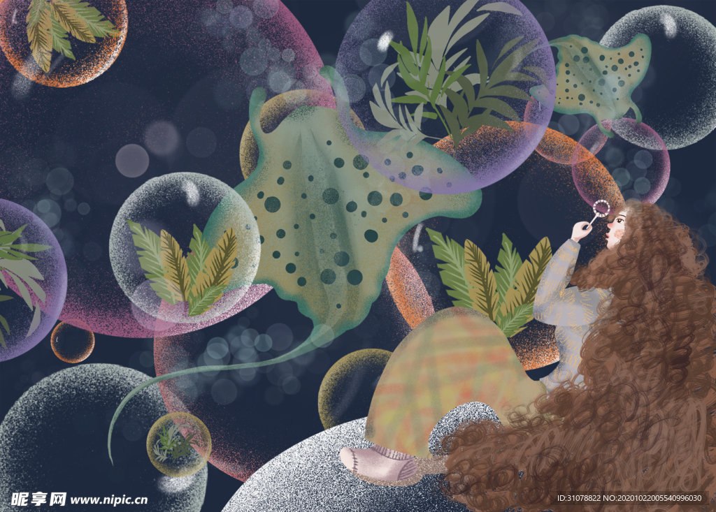 唯美风景创意插画