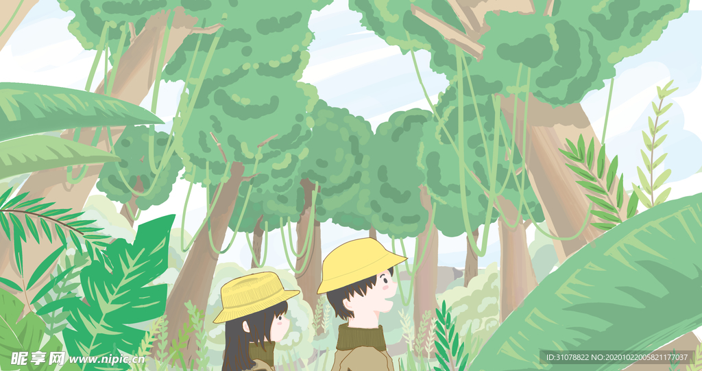 唯美风景创意插画