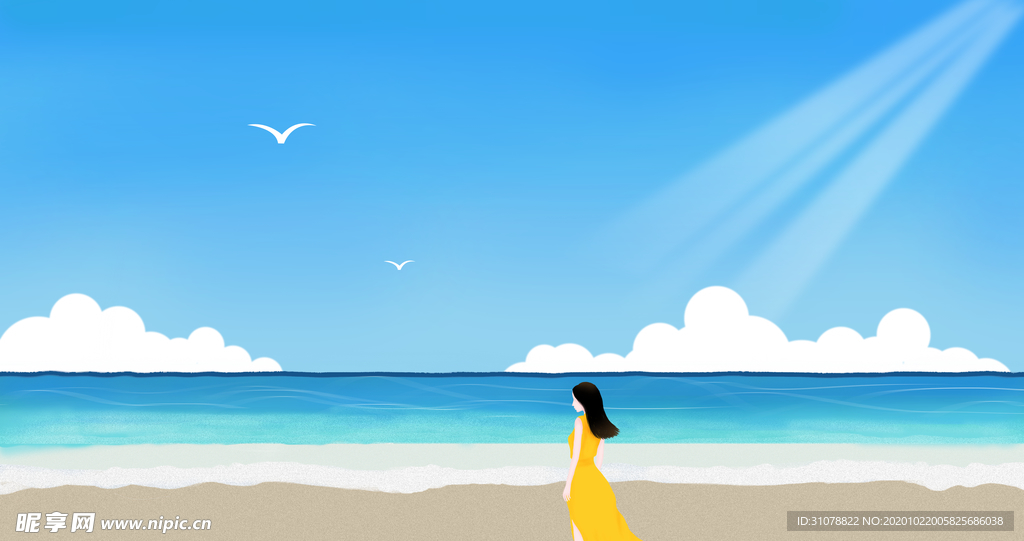 唯美风景创意插画