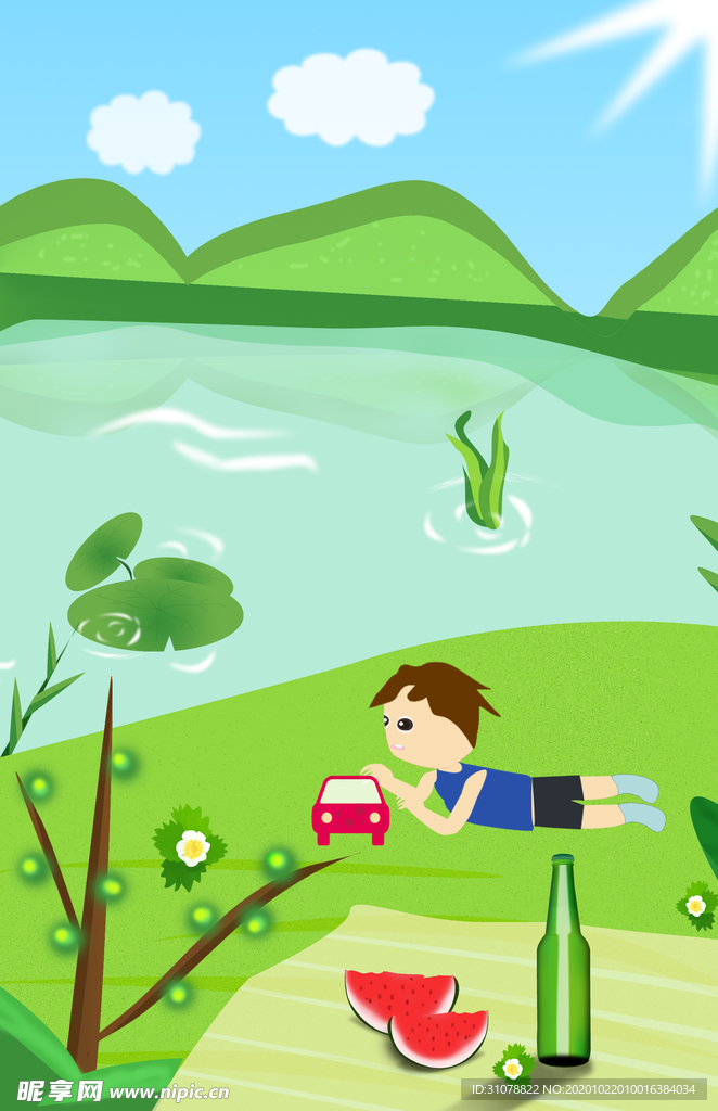 唯美风景创意插画