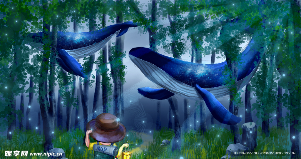 唯美风景创意插画