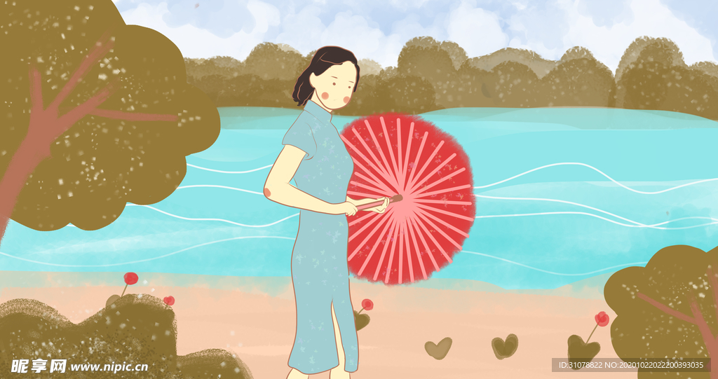 卡通创意人物配图插画