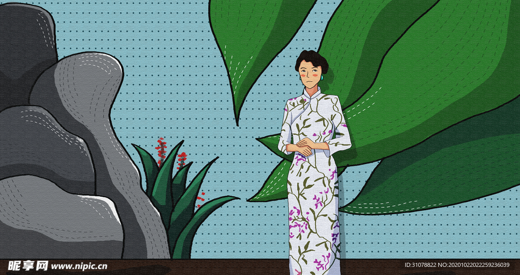 卡通创意人物配图插画