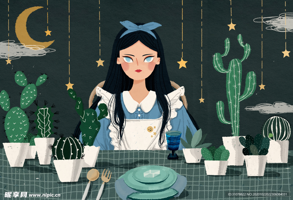 卡通创意人物配图插画