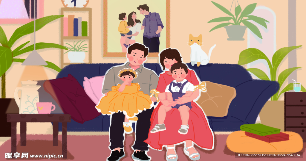 卡通创意人物配图插画