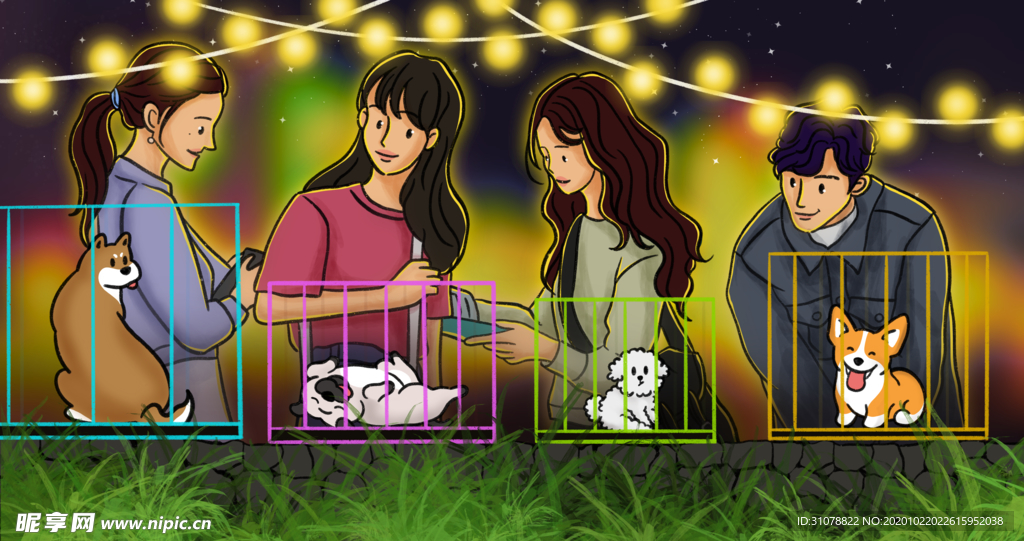 卡通创意人物配图插画