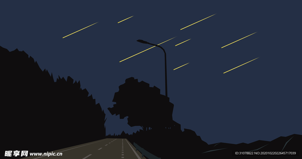 唯美风景创意插画