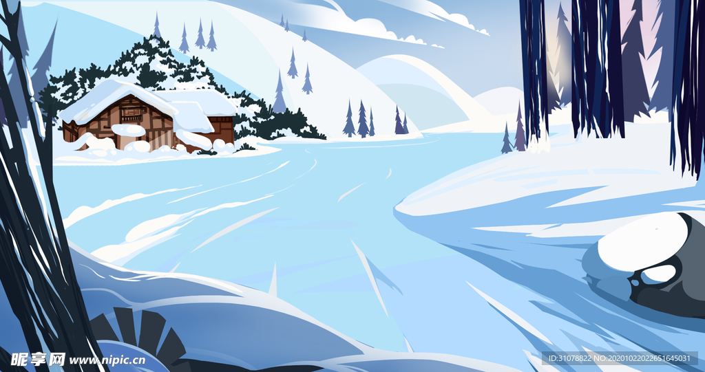 唯美风景创意插画