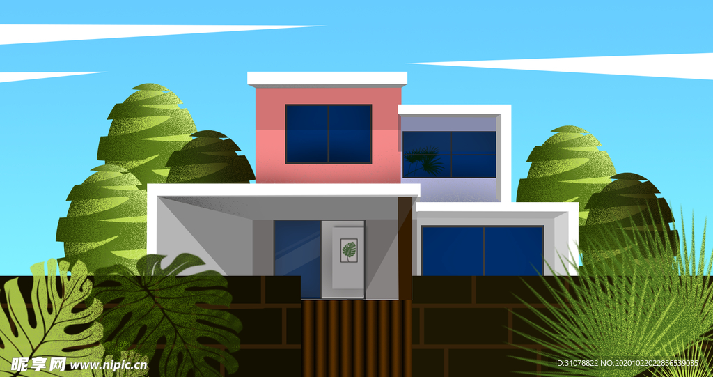 唯美风景创意插画