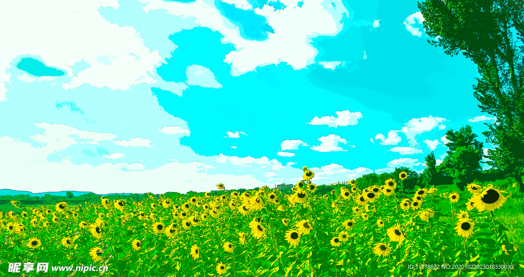 唯美风景创意插画